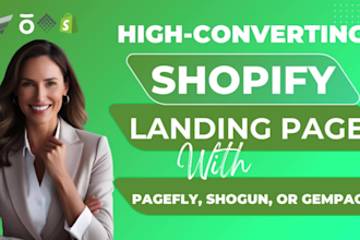 design shopify store shopify landing page pagefly gempages shogun product page