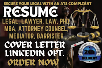 write legal resume, lawyer, MBA, attorney counsel, mediator, barrister resume