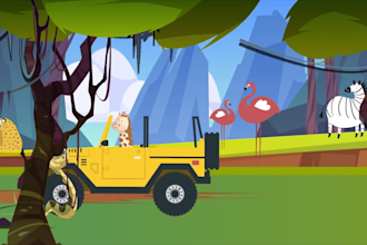 design colorful 2d animated learning videos for children