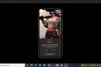 design mobile app UI design for gaming app on figma