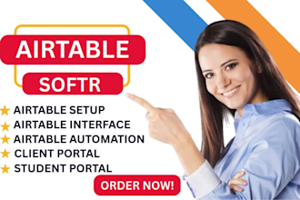 build airtable base, client portal, student portal, automation, interface, form