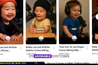create a viral ai generated baby podcast video for you