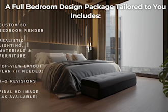 design modern bedroom, living room, and kitchen interiors with 3d rendering