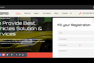build automobile auto repair website, auto parts, car repair, car rental website