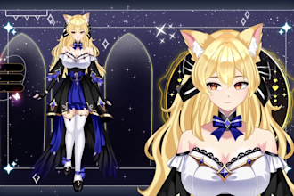 draw quality 2d vtuber model and rigging, live2d vtuber, rigging