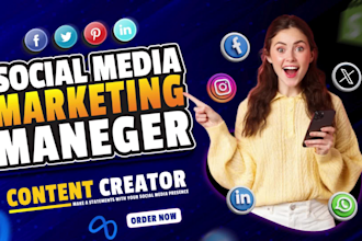 be your social media marketing manager and assistant