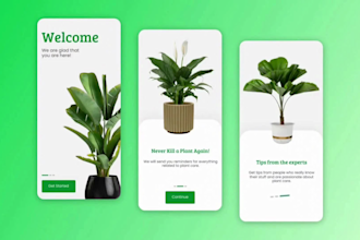 design splash and onboarding mobile screen