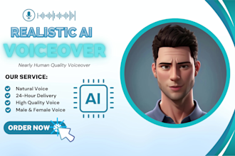 provide male and female realistic ai voice over for videos