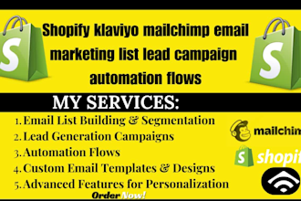 shopify klaviyo mailchimp email marketing list lead campaign automation flows