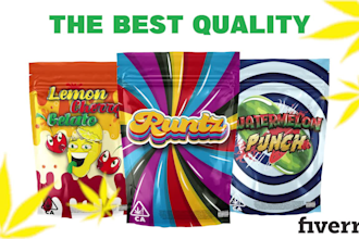 design colorful mylar bag for cannabis brand and pouch bags