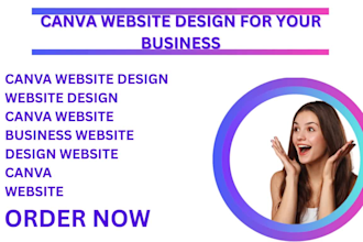 design and create canva landing page website design canva template for business