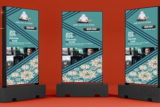 design high quality roll up, retractable, pop up banner