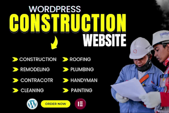 build construction website, roofing, cleaning, plumbing website, hvac website
