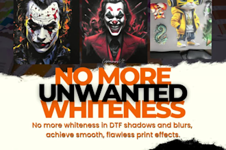 remove unwanted whiteness from your dtf dtg stickers