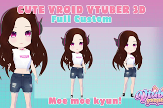 create cute vroid commission design or chibi 3d model rigging for live2d vtuber