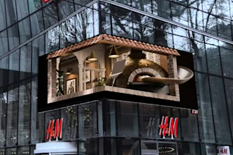 do 3d anamorphic animation, 3d billboard animation, 3d cgi animation