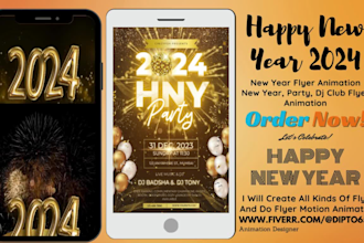 do happy new year 2025 flyer animation for social media post