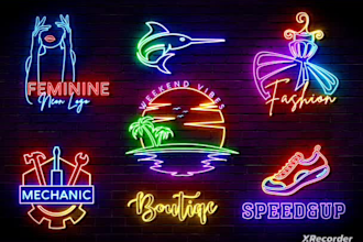 design neon logo for business use professionally