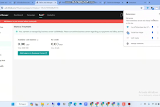 create extension to add balance in tiktok ad manager