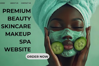 design your makeup, hair, and skincare beauty studio spa website in wordpress