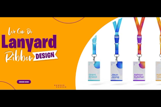 design cool lanyard or ribbon for your company  card or event