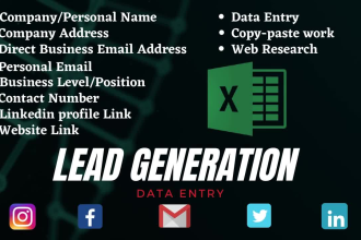 do b2b, targeted lead generation, and data entry