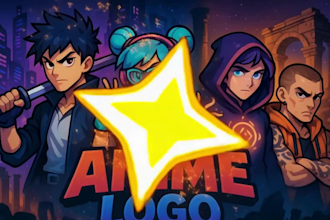 create 2d anime logo for game and animation gif frame
