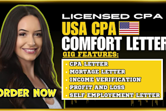 audit financial statement letter on CPA comfort letter, income verification