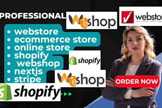 design webstore, ecommerce online store or webshop using nextjs, stripe, shopify