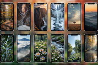 provide premade 100plus ai generated nature background videos vertical ratio