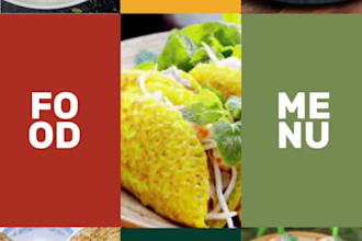 design attractive food menu or restaurant poster