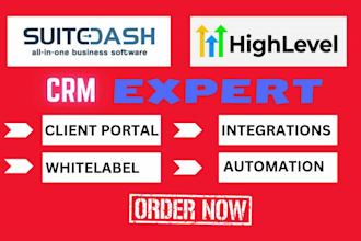 automate suitedash CRM client portal dashboard forms gohighlevel whitelabeling
