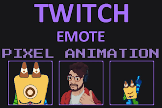 draw pixel art discord emotes, chibi twitch emotes, animated emotes for stream
