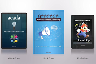 do book covers, ebook design, PDF designs and magazine cover