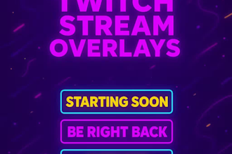 design twitch logo, twitch overlay, kick, animated stream overlay, screens panel