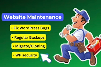 do website maintenance, wordpress support, help, fix bugs, manage updates