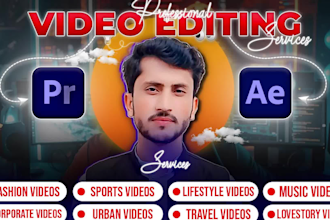 do professional video editing using adobe premiere pro and after effects