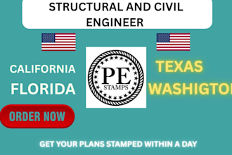 review and stamp civil and structural engineering drawings for florida and cali