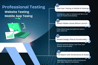 test your website, android app, IOS app, and software