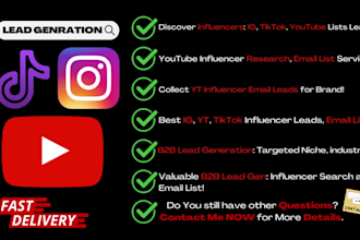 find influencers leads for instagram tiktok youtube influencer
