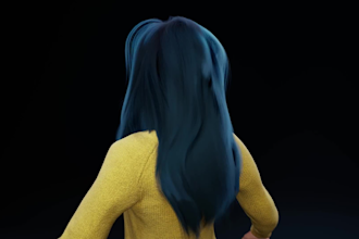 create 3d hair unreal hair metahuman hair and also realistic hair