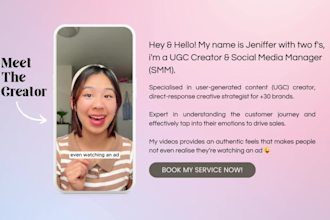 be your UK ugc creator for tiktok, reels or shorts