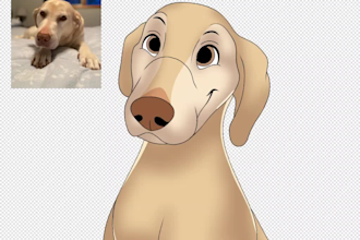 turn your pet into a disney cartoon custom pet illustration