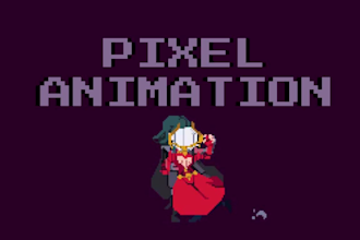 do pixel art sprite, 2d sprite, pixel art animation for game