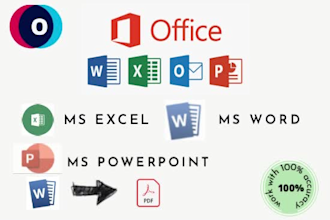 do ms office, excel, powerpoint,word and convert word to pdf