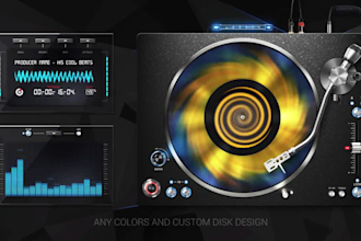 create an audio react with super dj turntable