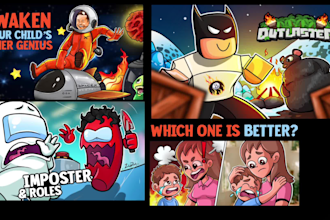 draw unique cartoon youtube twitch thumbnails banners