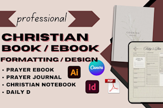 design, format christian ebooks, daily devotional manual ebook, prayer journal