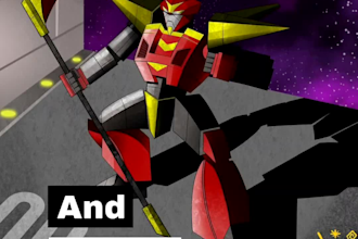 design your character of robots and mechas comic style