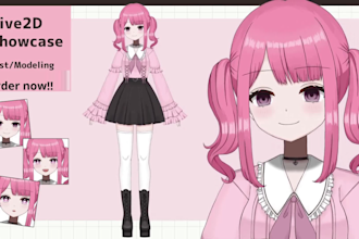draw design 2d vtuuber model, vtuber design, 2d model, anime, vtuber commission